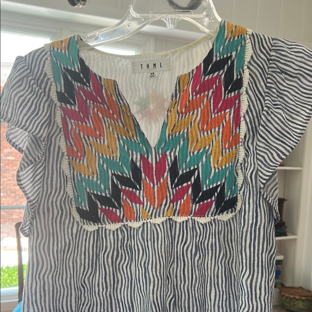 THML Multicolor Chevron Embroidered Top - Picture 2 of 3